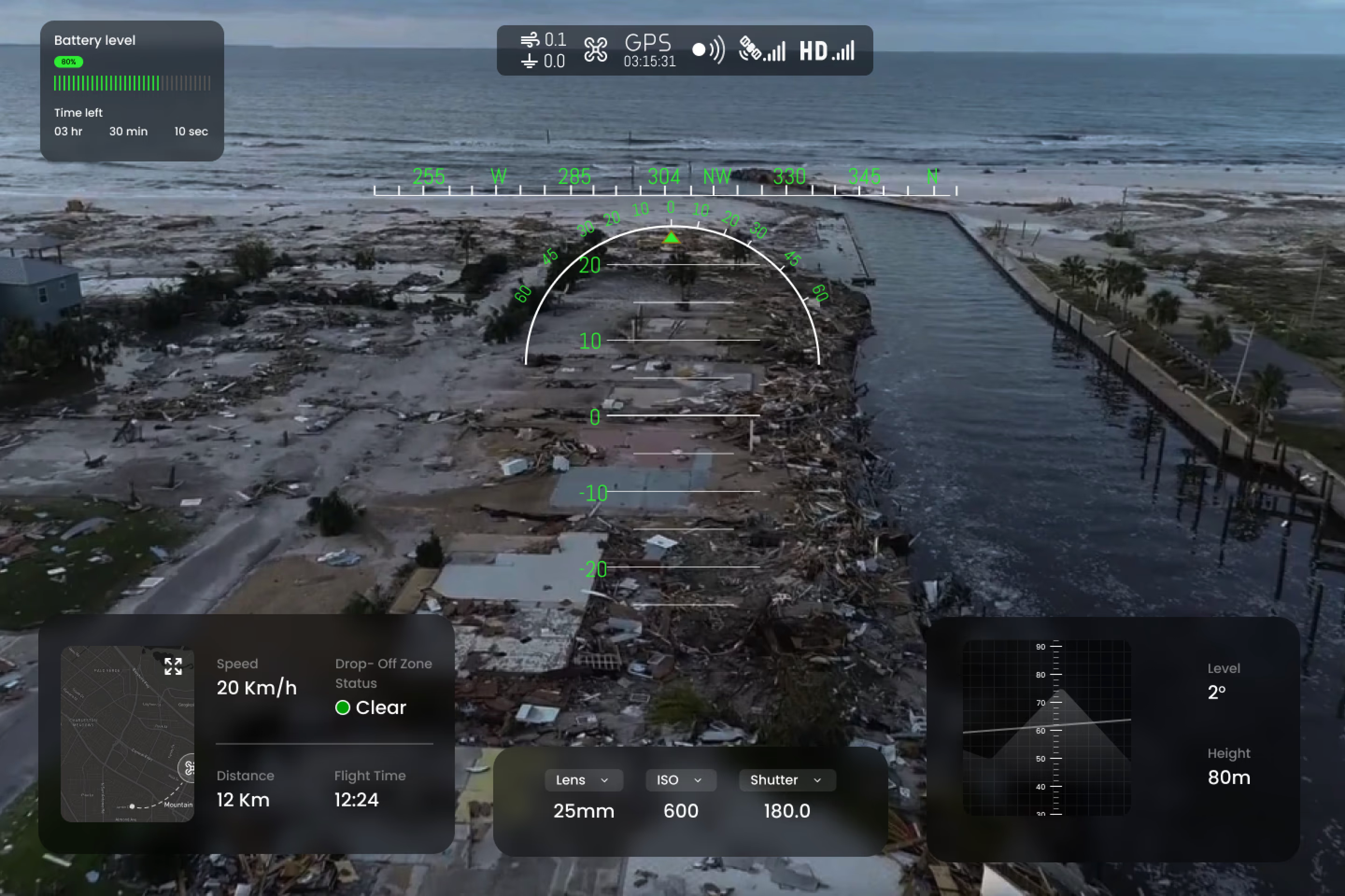 Pilot view — primary operator display